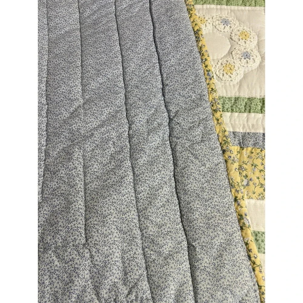 Vintage Peking Handicraft Quilt Doily Floral Cotton Pastels Cottagecore 80